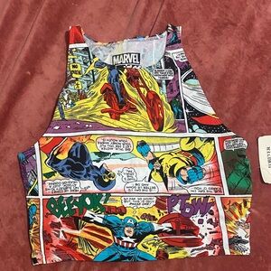 Forever 21 Marvel Colorful Comic Crop Top
